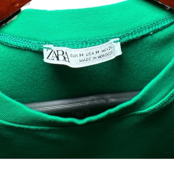 ZARA Kelly Green Ruched Bodycon Midi Dress Sz M - Picture 7 of 7